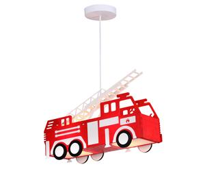 Service d'incendie voiture suspendue lumière rouge pendule lampe enfants salle de jeux éclairage Globo 15726