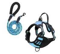 Service Dog Harness Front Clip - Heavy Duty Reflective Easy Handle(bleu, L)