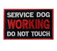 Service Dog Working Do Not Touch Service Traitement des chiens Ne pas toucher Emballage de gilets/harnais Brodé Fastener à Crochet et Boucle Patch