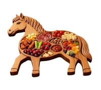 Service en bois en forme de cheval - Plateau rustique pour hors-d'œuvre, planche à charcuterie pour cheval, plateau en bois durable, planche à fromage animale unique | Pièce d'hôte fiable pour les