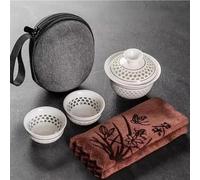 Service Ensemble Extérieur En Porcelaine Chinoise Avec Serviette Kungfu Affaires Et Bol Voyage Thé Pour Maison Portable Pour Sac Services A Thé Portables(D)