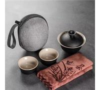 Service Ensemble Extérieur En Porcelaine Chinoise Avec Serviette Kungfu Affaires Et Bol Voyage Thé Pour Maison Portable Pour Sac Services A Thé Portables(F)