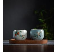 Service Ensemble Tasses Thé En Céramique Paire Service Kung Fu Petit Bol Boîte Cadeau Tasse Chinoise Vintage Services A Thé Portables(A)