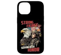 Service féroce avec Motif Soldat féminin d'honneur Coque pour iPhone 14
