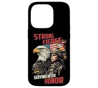 Service féroce avec Motif Soldat féminin d'honneur Coque pour iPhone 14 Pro
