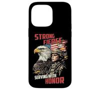 Service féroce avec Motif Soldat féminin d'honneur Coque pour iPhone 14 Pro Max