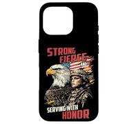 Service féroce avec Motif Soldat féminin d'honneur Coque pour iPhone 16 Pro