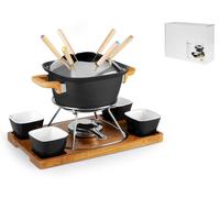 Service Fondue En Aluminium 15 Pièces Avec Base En Bois 018F2060 Marque H&H