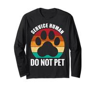 Service-Human Do Not Pet Funny Dog Lover Vintage Manche Longue