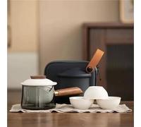 Service Kung Fu Service À Thé Voyage D'affaires Simple Théière Et Ensemble Tasses En Plein Air Portable Une Trois Céramique Services A Thé Portables(Type-D)