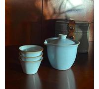 Service Kung Fu Service Thé Et Pot Portable Cadeau Monté Sur Véhicule Ru Four Voyage Trois Tasses Pots Outil Services A Thé Portables(C)