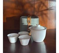 Service Kung Fu Service Thé Et Pot Portable Cadeau Monté Sur Véhicule Ru Four Voyage Trois Tasses Pots Outil Services A Thé Portables(A)