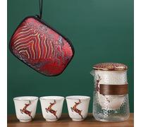 Service Kung Fu Service Thé Théière En Céramique Chinois Voyage Poterie Bureau Étui Transport Rétro Services A Thé Portables(A)