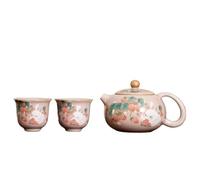 Service Kung Fu Teaset Antique Rose Ru Four Tasse À Thé Fraise Lapin 1 Pot 2 Tasses Préparation De Xishi Bouilloire Théière Et Ensemble Services A Thé Portables