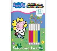 Service média ZAWADA Coloriages Peppa Pig avec chiffres. Fleurs colorées. 29280