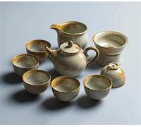 Service Passoire Portable Tasse Maison Thé Drinkware Chinois Rétro Ensembles En Céramique À La Main Bouilloire Théière 10 Pièces/ensemble Services A Thé Portables(B)