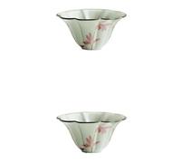 Service Petit Bol À Thé Simple Kung Fu Teaware 2pc/set 30ml Tasse En Céramique Peach Flower Art Peinte La Main Créative Forme Pétale Services A Thé Portables