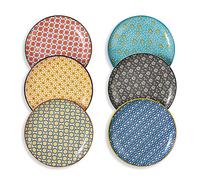 Service Porcelaine Assiette Dessert - Lot Vaisselle Table de 6 Personnes - Set Plates en Ceramique - Moderne Design Petite Plat à Salade | Pain | Aperitif | Pates - 20,3 cm