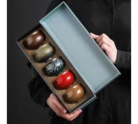 Service Poterie Grossière Cinq Éléments Tasses Ensemble Thé Céramique Kung Fu Service Four Transformation Tasse Rétro Chinois Bol Services A Thé Portables
