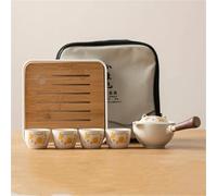 Service Pour Thé Théière Tasse À Ensemble Infuseur Mignon Pet Verre Céramique Kung Fu Service Voyage Ensembles Services A Thé Portables(Type-I)