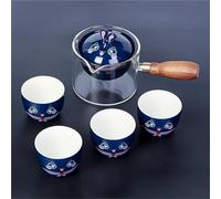 Service Pour Thé Théière Tasse À Ensemble Infuseur Mignon Pet Verre Céramique Kung Fu Service Voyage Ensembles Services A Thé Portables(Type-F)