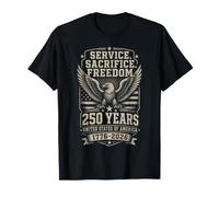 Service, Sacrifice, Liberté, Patriotic, États-Unis, Anniversaire 1776 T-Shirt
