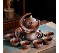 Service Service À Thé Chinois Portable En Céramique Cadeau Pour Ami Et Voyage Plein Air Pot L'après-midi Vaisselle Tasse Porcelaine Services A Thé Portables(B)