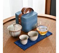 Service Service à thé de voyage en plein air céramique, une théière, deux tasses, ensemble rapides, Portable, cérémonie du chinois, service Guanyin, ami Services A Thé Portables(E)