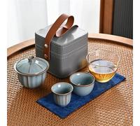 Service Service à thé de voyage en plein air céramique, une théière, deux tasses, ensemble rapides, Portable, cérémonie du chinois, service Guanyin, ami Services A Thé Portables(C)