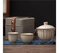 Service Service à thé de voyage en plein air céramique, une théière, deux tasses, ensemble rapides, Portable, cérémonie du chinois, service Guanyin, ami Services A Thé Portables(F)