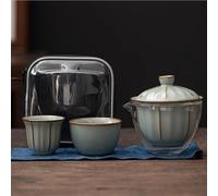 Service Service à thé de voyage en plein air céramique, une théière, deux tasses, ensemble rapides, Portable, cérémonie du chinois, service Guanyin, ami Services A Thé Portables(A)