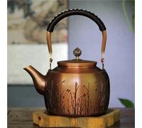 Service Service À Thé Kung Fu, Cuisinière Gaz, Chaudière Universelle Charbon Bois, Théière En Cuivre Grande Capacité 2L, Bouilloire Pur Vintage Services A Thé Portables(Type-E)