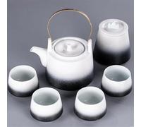 Service Service Thé Kung Fu Céramique Théière Tasses Voyage Style Japonais Coffret Cadeau Pour Cérémonie Bureau Domicile Couleur Services A Thé Portables(Black)