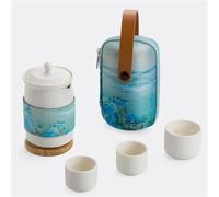 Service Service Thé Moderne Simplicité Kit Camping Portable Plein Air Tasse Craquelins En Céramique Théière Kung Fu Bureau Services A Thé Portables(C)
