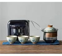 Service Service Thé Voyage, Tasse Rapide Peinte La Main, Pour Affaires Personnelles, Une Théière, Trois Tasses, À Kung Fu Portable Pour L'extérieur Services A Thé Portables(Type-E)