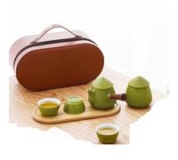 Service Set Thé Kung Fu En Céramique Voyage Ensemble D'accessoires Pour La Cérémonie Du Chinois Une Théière Trois Tasses Avec Plateau À Services A Thé Portables(A)