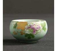 Service Tasse En Céramique Artisanale Fleurs 45ml Rétro Ru Kiln Tea Cup Travel Bowl Set Pu'er Master Teacups Personal Single Services A Thé Portables(A 5.1x3cm 45ml)