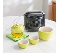 Service Tasse Fissures Créative Céramique Pour Extérieur Un Pot Portable Trois Tasses Chinois Kung Fu Voyage Service Thé Avec Sac Services A Thé Portables(C)
