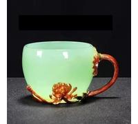 Service Tasse Thé En Jade Émail Haute Qualité Porcelaine Blanc Colorée Avec Poignée Principale Service Kung Fu Services A Thé Portables(J)