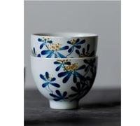 Service Tasses À Thé En Céramique Pour La Maison Kung Fu Tea Set Guest Cup Tasse Osmanthus Peinte Main Bleu Et Blanc Maître 2pc/lot 70ml Services A Thé Portables