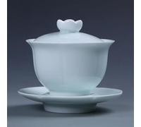 Service Thé Chrysanthème En Céramique Grande Capacité Fait À La Main Soupière Trois Forces Ombre Céladon Service Tasse Bol Services A Thé Portables(Celadon)