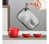 Service Théière Céramique Avec 2 Tasses Ensembles Thé Voyage Portables En Forme Chat Mignon Services A Thé Portables(D)