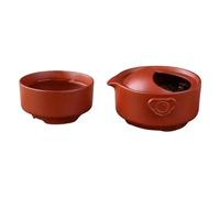 Service - Théière Élégante Belle Et Facile Bouilloire Voyage Kung Fu Service À Thé Noir En Céramique Comprenant 1 Pot Tasse Services A Thé Portables(Red)