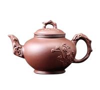 Service Théière En Argile Violette Maître Sculptée À La Main Avec Infuseur Thé Filtre Vert Bouilloire Accessoires Set Chinois KungFu Services A Thé Portables(700ml)