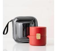 Service Théière Japonaise Céramique Avec 1 Tasse Ensembles Thé Voyage Portables Services A Thé Portables(Red)