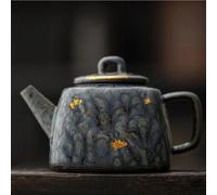 Service Théière Vintage Pot Vide Zhai Hanzhong En Terre Cuite Kung Fu Bronze Glaçage Dispositif Préparation Thé Infuseur À Bouilloire Services A Thé Portables(B)