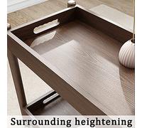 Service Trolley, Solid Wood Shelf Removable Countertop Brake Wheel, 2-Tier Rolling Storage Cart for Sofa Side Cabinet, Mobile Side Table, Be