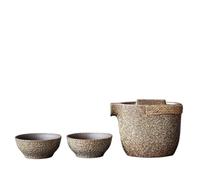 Service Une Théière Et Deux Tasses Poterie Grossière Portable Tasse À Thé Service Kung Fu Chinois En Céramique Voyage Services A Thé Portables(A)