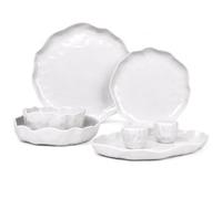 Service Vaisselle Angles Blanc 27pcs, Set De Table, Assiettes Service De Table 6 Personnes, Assiette Creuse, Bols&Plates, Vaisselle Et Arts De La Table, Assiette Porcelaine Micro-Onde/Lave-Vaisselle