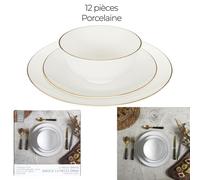 SERVICE VAISSELLE PORCELAINE 12PC ERINA M2